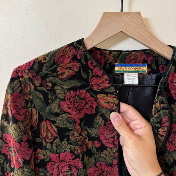 vintage BRYNN CONNELLY floral blazer - size 10 - Picture 6 of 8